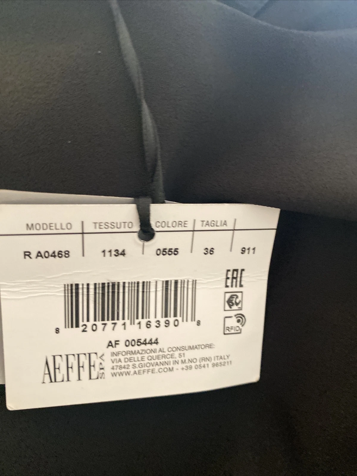 Abito donna nero con annodi laterali manica lunga nuovo con etichetta Boutique Moschino taglia 36