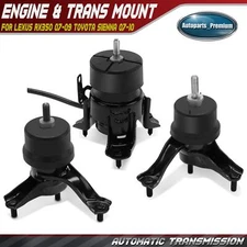 3x Engine Motor & Auto. Trans. Mount for Lexus RX350 07-09 Toyota Sienna 07-10