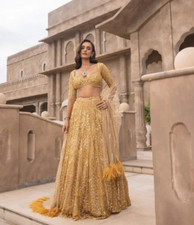 Latest Designer Soft Net Lehenga Choli With Dupatta For Women Reception Wear