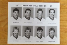 1985-86 DETROIT RED WINGS Team Issued Photo ADAM OATES JOHN OGRODNICK GREG SMITH