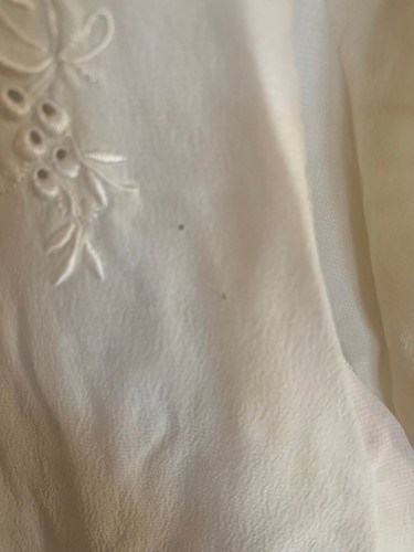 Vintage Damen 100% Seide bestickt Bluse Top - Bild 6 von 9