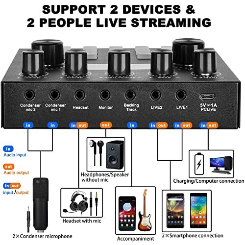Podcast Equipment Bundle, BM-800 Mic Kit with Live Sound Card, Podcast V8S - Picture 5 of 7