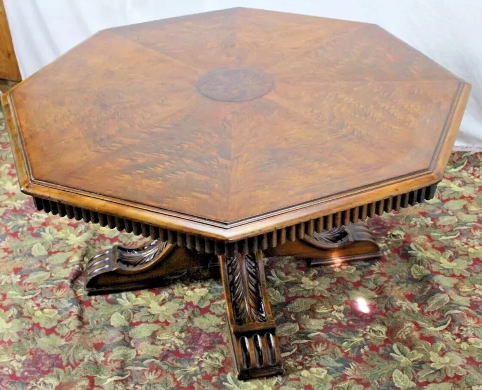 Mesa de centro Octogen 1920 libro de nogal jacobino partido Foto 3 de 4