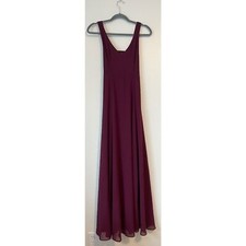 Show Me Your MuMu Eggplant Purple Lined Maxi Dress Gown Bow Back Small