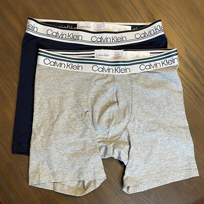 Dos calzoncillos boxer Calvin Klein para hombre ropa interior negro gris  talla pequeña NP23130