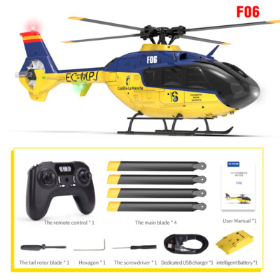 HELICOPTER 825 モデル 360度回転 YXZNRC RC Helicopter F06 EC135 2.4G 6CH 6 Axis Gyro Remote