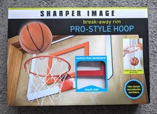 NEW  SHARPER IMAGE MINI BASKETBALL HOOP PLEXI BREAK AWAY STYLE 18x12 BACKBOARD
