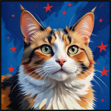 30 Custom The Netherlands Inspired Cat Art Personalized Address Labels