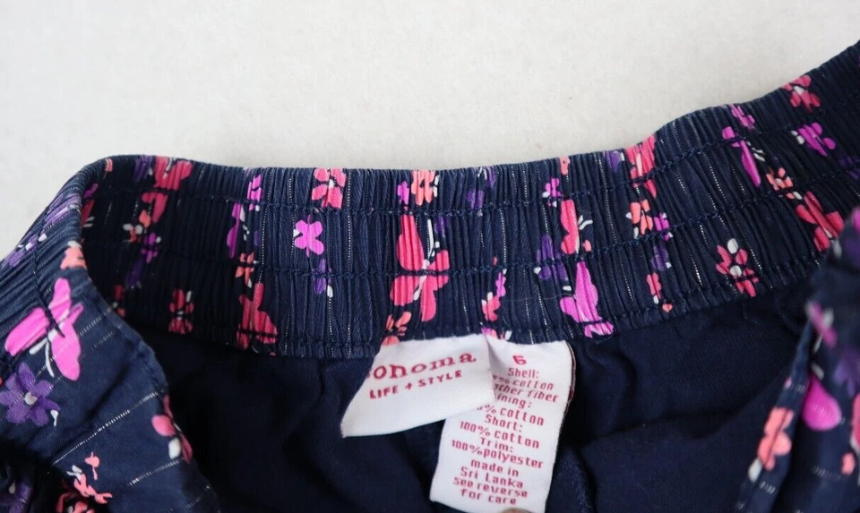 SONOMA - GIRL'S BLUE & PINK BUTTERFLY FLORAL PRINT SKORT - SIZE 6 - Image 3 of 4