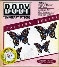 Body Prints Temporary Tattoos Fashion Series -Monarch Butterfly New 