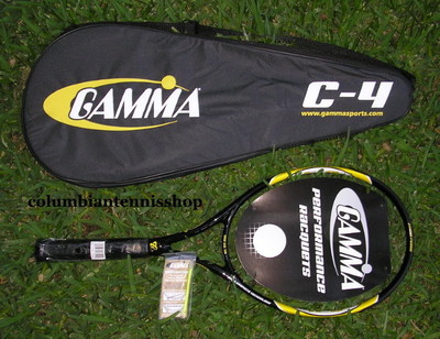 New Gamma C4 C Four C-Four Tennis racket , cover power rated 1150  1/4 3/8 1/2
