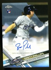 2017 Topps Chrome BRETT PHILLIPS Refractor Auto #230/499 RC Tampa Bay Rays