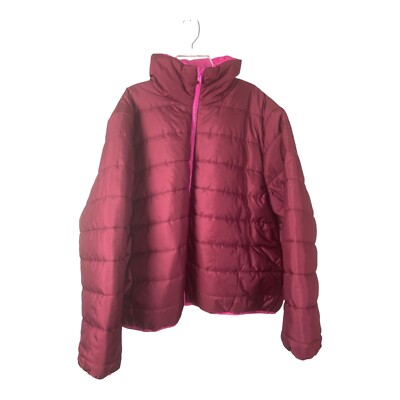Wild Fable Womens Full Zip Puffer Jacket Wild Fable Long Sleeve Pink Size  1X New