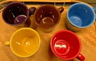 Set of 5 Fiesta Ware HLC Coffee Tea Cups 10 oz Ring Handle