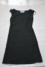 Prada Black Sleeveless Side Zip Formal Wool Pencil Dress Womens ITA 36 UK 6-8