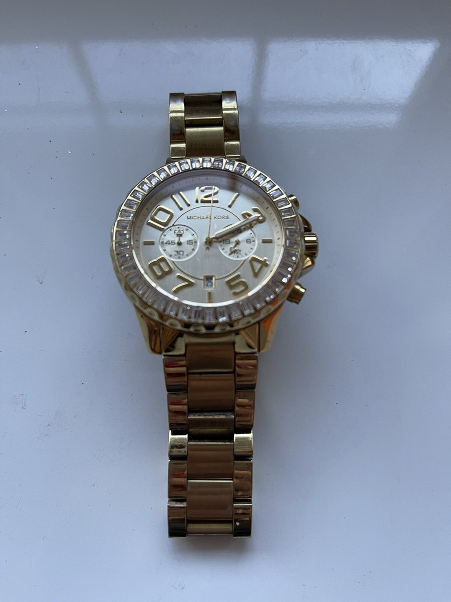 Large Face Michael Kors Gold Watch Michael Kors Gold-Tone Oversized Runway Stainless Steel  main image 2