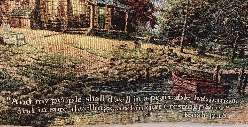Thomas Kinkade "Un retiro pacífico" 36"X 26" colgante de pared, tapiz  Foto 2 de 4