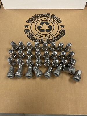 32 PIECES F250 F350 SUPER DUTY OEM STAINLESS LUG NUTS 14x1.5 NEW TAKE OFFS
