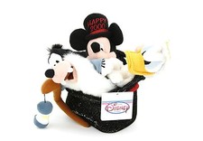 Disney Store 2000 Millennium Bean Bag Set Mickey Mouse Donald Duck Goofy In Hat