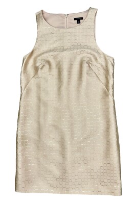 Ann Taylor Blush Pink Gold Cocktail Dress 6 Metallic Jacquard Sleeveless  Shift | eBay