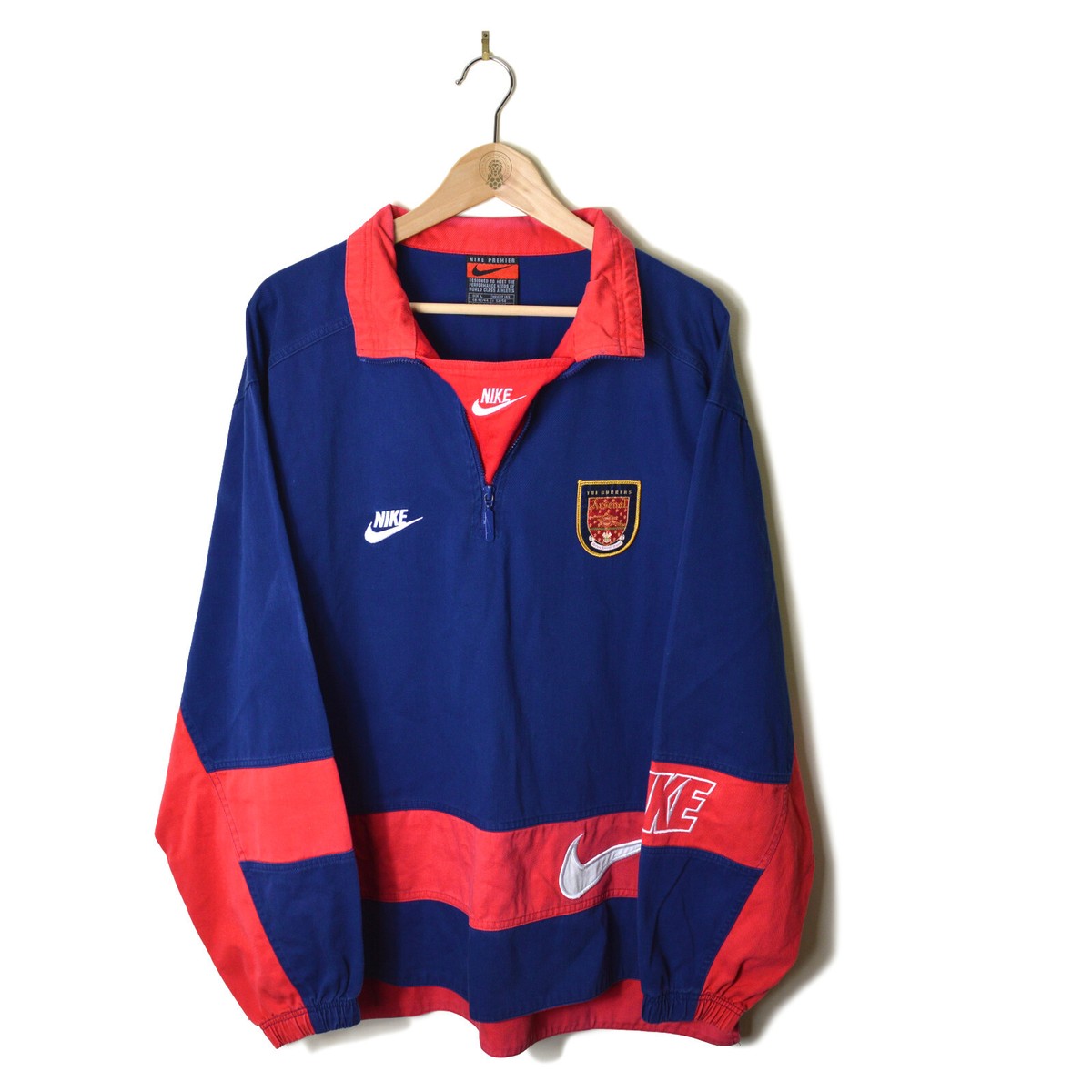 Arsenal NIKE Football Shirt Drill Top Training Track Jacket 1996