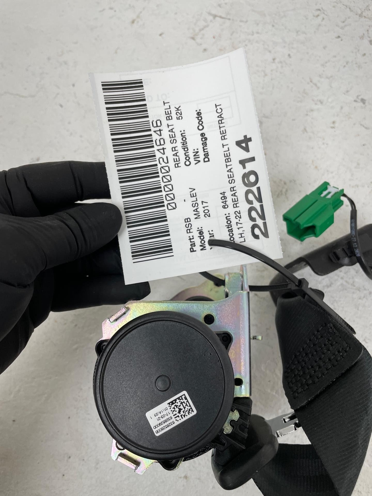 Maserati Levante 2017-2022 REAR Seat belt