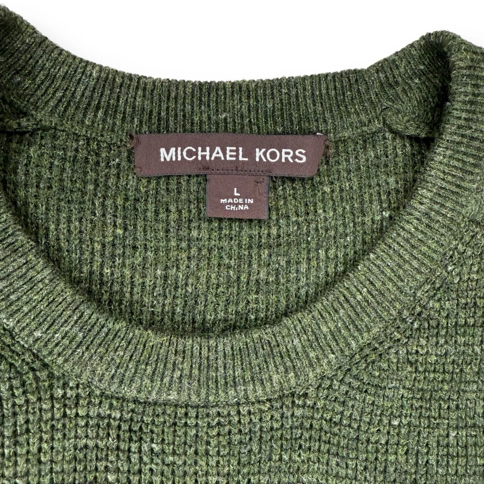 Suéter Michael Kors para hombre | Talla grande | Verde | Mezcla de lana tejido texturizado Foto 3 de 4