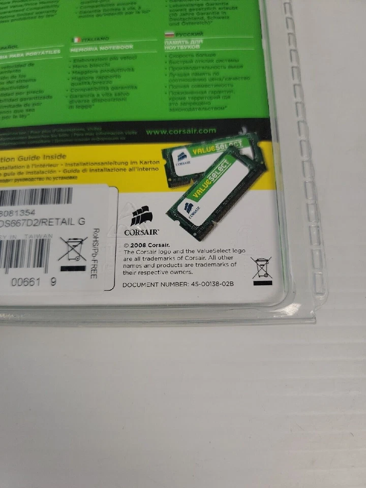 NEW - CORSAIR value select DDR2 667mhz Memory module 1 GB NIP - Image 3 of 4