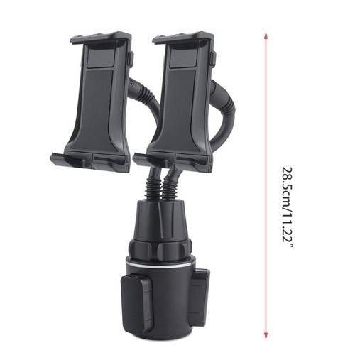 Dual Clip Flexible Gooseneck Car Cup Phone Holder Mount for 4-13" Phone Tablet - 第 8/8 張圖片