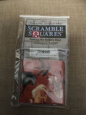 VG Vintage B Dazzle Scramble Squares Challenging Puzzle Horses 9 Pc 1994