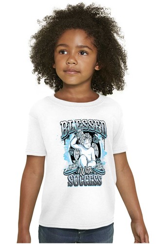 Urban Streetwear Blessed With Success Angel Youth Crewneck T Shirts Boy or Girl - Picture 3 of 7