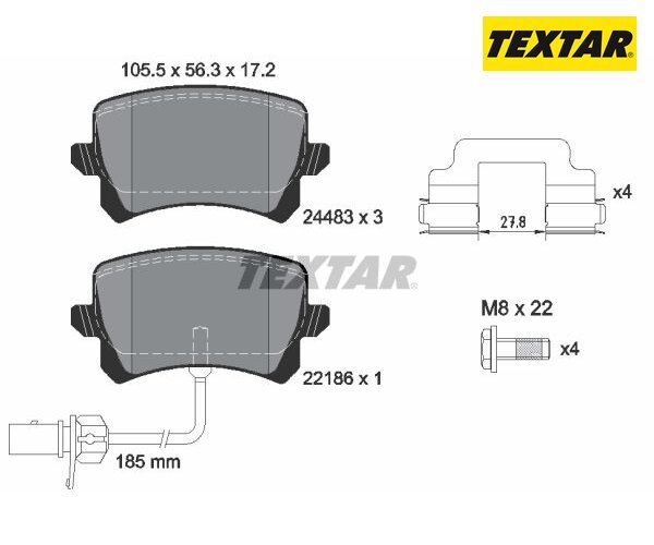 Bremsbelagsatz, Scheibenbremse Q+ Textar 2448307 FüR Audi Q3-image