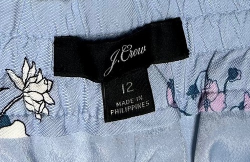 J. Crew Women’s High Rise Pants Blue Garden Floral Flower Straight Leg Size 12 - Picture 3 of 11