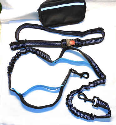 New Leash Hands Free Dog Walking Running Hiking Waist Belt Fanny