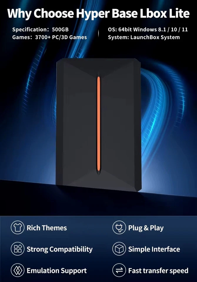 Launchbox Gaming Hard Drive Disk Retro Game Console for PS4/PS3/PS2/WiiU/Wii/N64 - Image 2 of 4