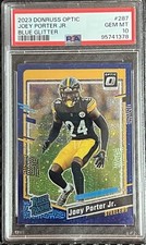 2023 Donruss Optic Joey Porter Jr #287 Blue Glitter RC PSA 10 Steelers SSP