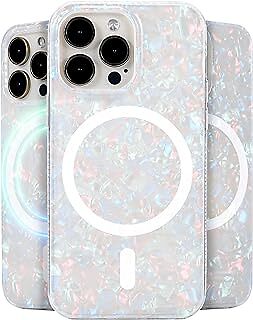 LONLI Hue - for iPhone 15 Pro Max Case [Compatible with Magsafe] - White Pearl T