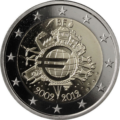 manueduc 2 Euros CONMEMORATIVOS 2012 10º ANIVERSARIO TODOS PAÍSES NUEVOS - Picture 2 of 30