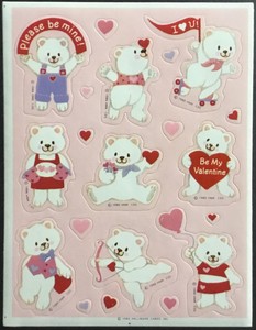 Hallmark Dated 1986 Christmas Vintage Sheet of Stickers
