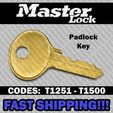 Master Lock USN Padlock Replacement Key Cut to Code T1251 - T1500