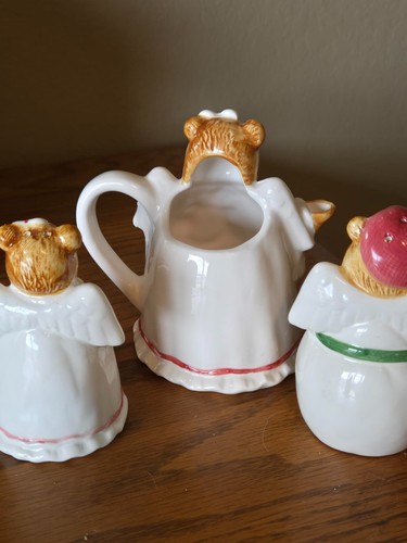 Set 3 Shaker Crema/Sale e Pepe Orso di Natale Mary Ann Baker Cina - Foto 6 di 9