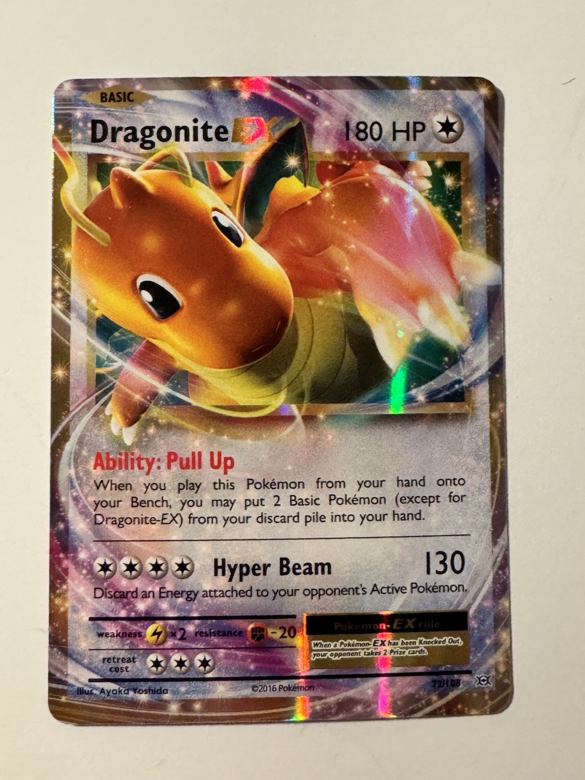 Dragonite EX 72/108 XY Evolutions NM Ultra Rare Pokemon Card