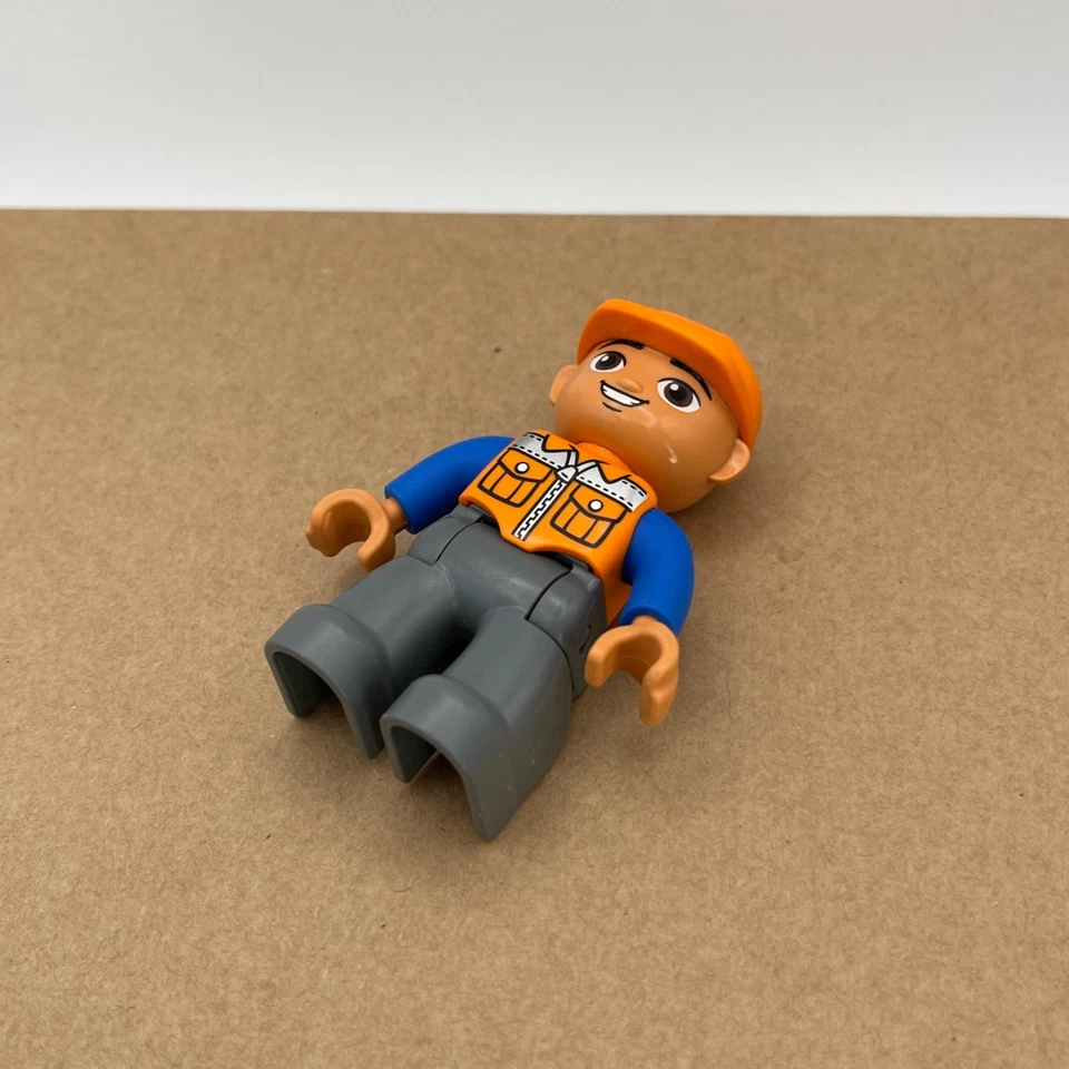 LEGO DUPLO Construction Worker Figure Orange Hard Hat Minifigure Combi P&P #9 - Image 3 of 3