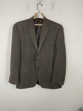 LRL Ralph Lauren Mens Blazer 44 Tweed Wool Fall Rustic Houndstooth Preppy Brown