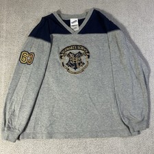 Vintage Harry Potter Hogwarts Jersey Shirt 63 Kids Large 10/12 Warner Bros Y2K