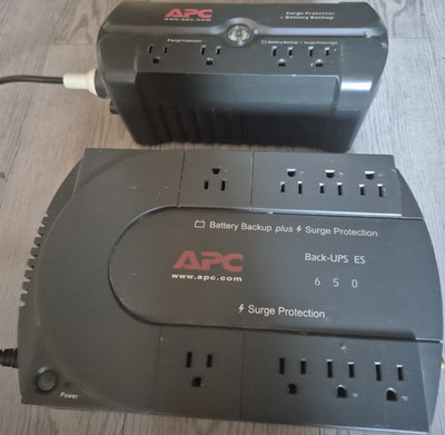 APC Back-UPS ES 650 Desktop UPS, 8 Outlets, Battery Backup, Surge Protection