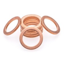10PCS M14 Copper Oil Drain Plug Gasket Crush Washer Seals Compatible with Mer...