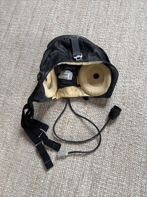 Sowjet ShL-82 ШЛ-82 Pilotenhaube Flughelm Leder USSR UdSSR 1990 Gr. 57 Vintage