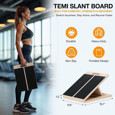 Professional Wooden Slant Board Adjustable Incline Board Calf Stretcher Portable