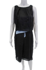 Carolina Herrera Womens Sleeveless Scoop Neck Lined Dress Black Size 06
